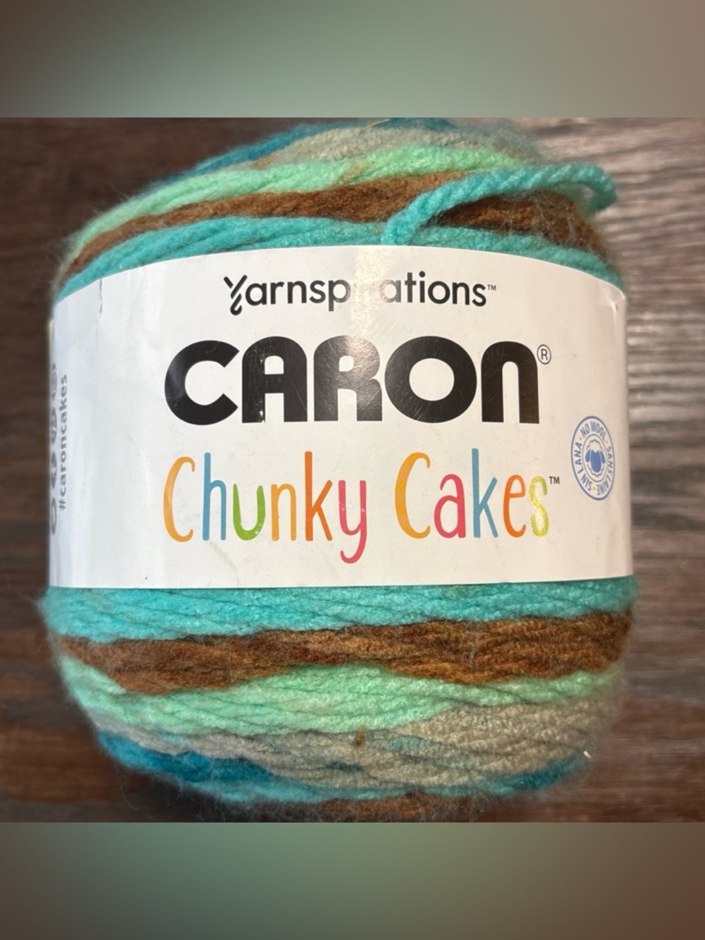 Caron Chunky Cakes Multicolor Yarn - Teal, Mint & Brown